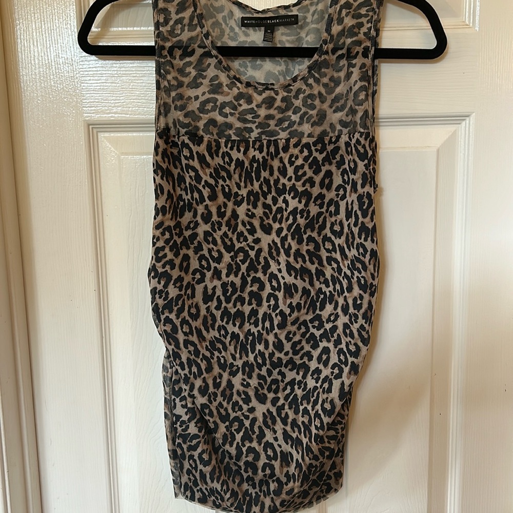 WHBM cheetah, print, mesh top size medium new without tags